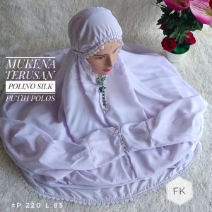 MUKENA DEWASA TERUSAN POLINO SILK ADEM BORDIR CANTIK HARGA TERJANGKAU
