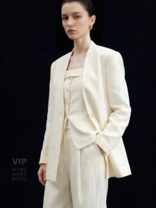 Cooling Loose Fit Collarless Single Button Summer Blazer