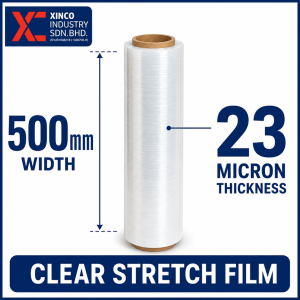 Xinco 23 Micron Stretch Film 500mm | 2.2KG x 6 Rolls | 1 Carton | Heavy Duty Pallet Wrapping & Packing Film