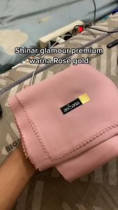 Kerudung Hijab Segi Empat Nur SHINAR GLAMOUR Glitter Rose Gold