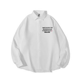 Hong Kong Style Trendy Print Shirt Mens Long Sleeves Spring and Summer Sun Protection Baggy Coat Trendy Handsome Casual Drape Shirt