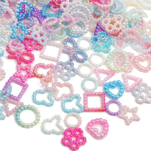 20g Mixed Styles Gradient Colorful ABS Pearl Beads Charms for Jewelry Making DIY Scrapbook Nail Art Craft Accessories