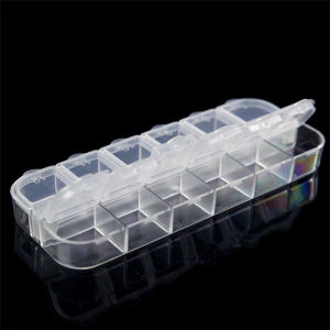 【♡Lovely girls house♡】Mini 12 Grids Jewelry Box Plastic Transparent Pill Drill Strip Box Distributed Jewelry Earrings Storage Box