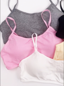 LJMOFA Kids Underwear for Girl 8-16 Yrs Soft Cotton Kids Bra with Breast Pads