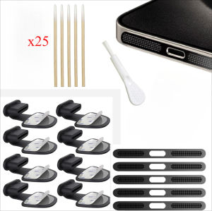 USB C Dust Plug & Port Cleaner Kit Silicone Anti-Dust Speaker Mesh Cover Cleaning Set for iPhone 15-16 Series Type-C Devices