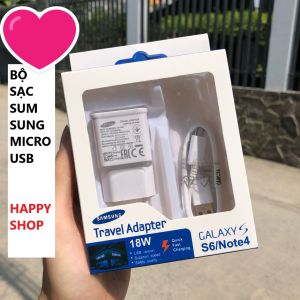 Hàng Chuẩn ( Nguyên Hộp ) Bộ Sạc Nhanh SamSung S6 / S7 / Note 5 Và Tương Thích Với Các Dòng Máy Android Kèm Dây  Micro 1m - Bảo Hành Đổi Mới - Happy Shop