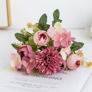 Artificial Flower Tea Bud Hydrangea Home Room Vase Table Outdoor Yard Decor Wedding Garland Bride Bouquet Mothers Day Diy Gifts
