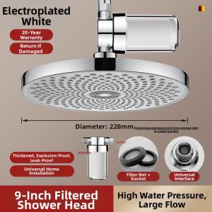 Pressure Boosting Large Coverage Rain Shower Head