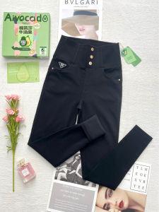 High Waist Cotton Basha Avocado 9131 Womens Leggings Thin Outerwear Spring Summer Slimming Pencil Black Pants