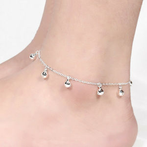 Heart Shaped Jingle Bell Foot Bracelet Adorable Natural