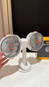Multifunctional Dual-Head Electric Fan Portable USB Circulation Fan Desktop Fan Dormitory Wall-Mounted Mini Fan