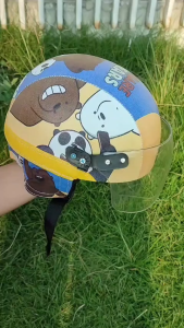 SUPER Helm Anak Retro Balita Karakter Bare Bear