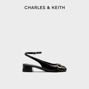 Charles & Keith | Square Toe Low Heel Ankle Strap Sandal