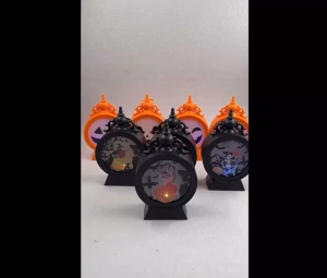 Halloween LED Bell Lantern Light Treat or Treat Decoration Accessories Party Random Design（With battery）