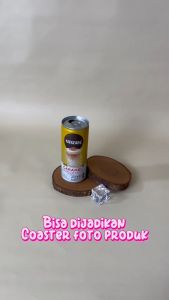 Tatakan Gelas Cangkir Mug Teh Alas Kayu Natural WOODEN COASTER Potongan Batang Pohon Alami Bulat