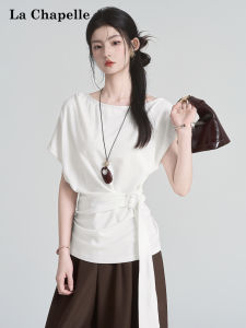 La Chapelle | Design Sense Slimming Off Shoulder Short Sleeve T-Shirt