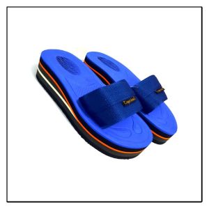 Toyosima - Sandal Selop Tebal Wanita 5cm Warna Biru Jaminan Awet