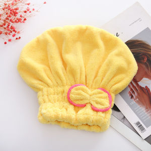 Quick Dry Microfibre Hair Towel Bowknot Wrap Cap Designer Shower Bonnets For Women Bath Accessories