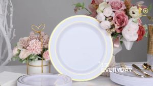 Cabani Plastic Tableware Set Multiple Choice 25 Guests 150pcs Plates Cups Cutlery Party Wedding