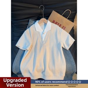 LIUBU | Layered Design Plaid Pattern Polo Shirt Mens T-Shirts