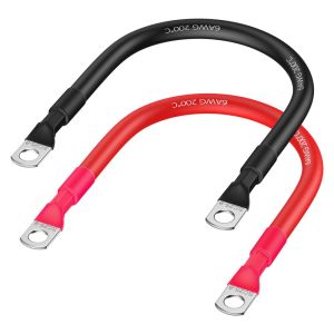 6AWG Tin Copper Battery Wire 30CM Cable for Car Solar Marine RV Motorcycle Golf Cart Good Conductivity Weather Resistan