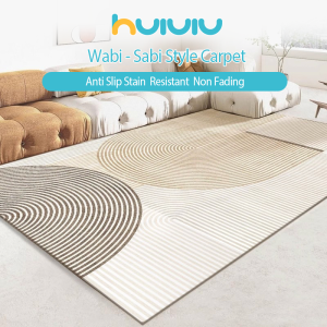 Zeen Modern Carpet for Living Room Bedroom Decoration Crystal Velvet Carpet 3D Floor Mat Geometric Pattern Anti Slip Dirty-Resistant No Fade