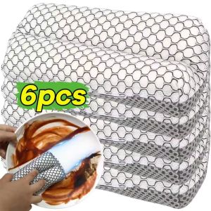 6Pcs Multifunctional Honeycomb Double-Sided Sponge Kitchen Dishwashing Sponge Block Window and Glass Cleaning Sponge Block