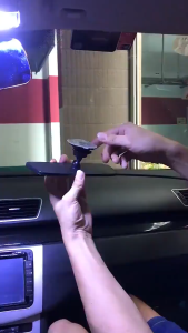Car Rearview Rear View Mirror With Suction Cup And Light 360 Degree Adjustable Car Rearview Mirror