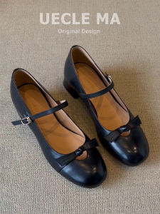 MASHUJIA | Comfortable French Style Mary Jane Shoes Black Bow