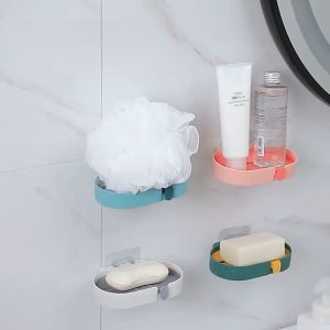 [Loveme258]Double draining soap box Storage soap box Bathroom shelf Non-marking paste 双层沥水肥皂盒香皂盒