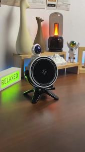Wireless Induction Sound Box 5in1 Bluetooth Speakers with RGB Light 360° Rotation Phone Stand Desktop Speaker for iPhoneAndroid