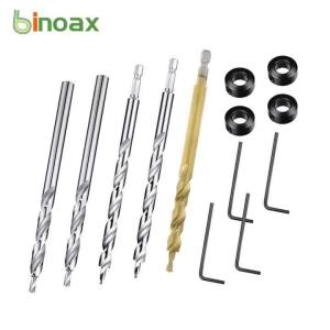 9/9.5mm Twist Step Drill Bit With Stoper Locator For Kreg Jig Guide Manual Pocket Pilot Hole Depth Stop Collar 1/4 Hex Round