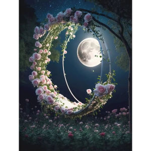 Oil Painting By Numbers Flower Moon Landscape DIY Number Drawing Canvas Pictures By Numbers Home Decor Large Size