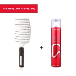 Natural Fluffy Pork Rib Comb High Cranial Top Anti-Static Hairdressing Scalp Massage for Men Women Long Hair Grooming Tool