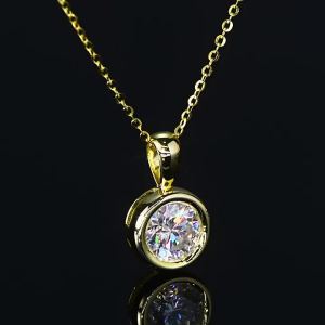 JoyceJelly 2ct Moissanite Necklace For Women S925 Sterling Silver Pendant Clavicle Chain For Wedding Female Luxury Neck Jewelry
