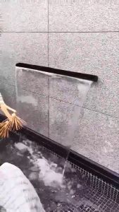 Alur Limpah Air Terjun Dengan LED Stainless Steel Waterfall Water Outlet With LED Water Feature Air Pancut