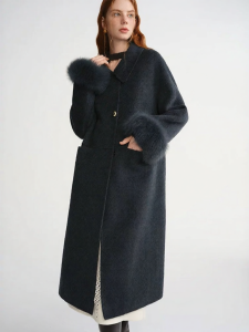 DUSHU | Detachable Fur Circle Double-Faced Coat