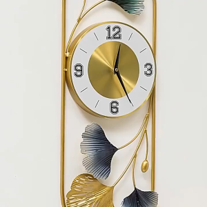 HOL Nordic Light Luxury Living Room Wall Decoration Wall Clock Sofa Background Wall Wall Hanging Decoration Creative Wall Decoration Wall Clock Ginkgo Leaf Pendant Modern Minimalist Wall Decoration Home Decoration Living Room Fashion Wall Clock