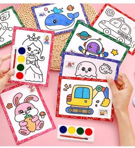 Watercolor Painting Set for Kids Educational Coloring Kit with Brushes Palette Preschool Art Supplies DIY Creative Drawing Gift