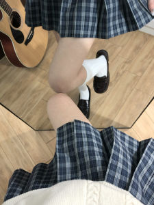 Váy Jk Original High Waist Pleated Skirt Set School Uniform Style Polyester Fiber Short A-Line Dress for Young Women