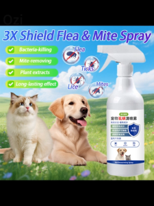 VET-Approved! OziMall Tick and flea spray Flea spray Dog spray Cat spray Ubat kutu kucing Ubat kutu kucing cat Kills Fleas on Contact - Safe for Cats/Dogs! 狗狗驱虫药 螨虫喷雾剂 猫咪驱虫药