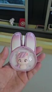 【รุ่นสามารถชาร์จได้】 HOCO M12 เมาส์ไร้สายคู่โหมดบลูทู ธ + 2.4GHz รับ USB บลูทู ธ เมาส์เงียบเงียบหูกระต่ายน่ารักสำหรับแล็ปท็อป / เดสก์ท็อป / แท็บเล็ต