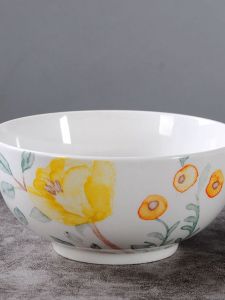 Bát Gốm Sứ Trang Trí Hoa 6 Inch Dùng Trong Gia Đình Bát Đựng Cơm Bát Đựng Súp Bát Đựng Cháo Bát Tròn Đường Kính 15cm