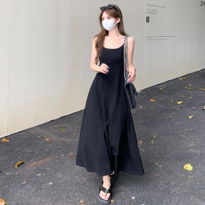 SUHUIQIAN | Elegant Slim Fit Black Long Dress
