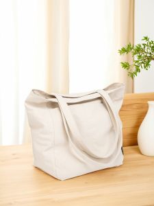Casual Canvas Tote Bag Womens 2025 New Style Large Capacity Lightweight Commuter Single Shoulder Bag Simple Match All-Match