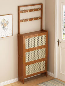 TUOJUE | Space Saving Entryway Shoe Rack With Coat Hanger