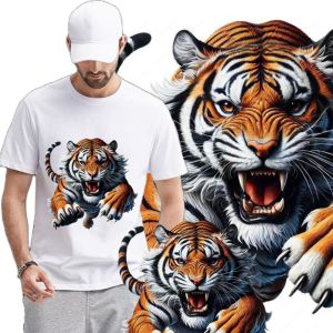 atasan kaos t-shirt baju distro bahan cotton premium harga grosir lengan pendek pria wanita dewasa gambar harimau