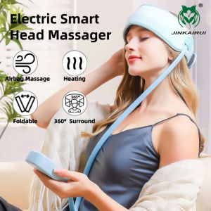 Jinkairui Head Massager Headache Relief Device Smart Air Pressure Soothing Heating Migraine Relief Headache Soother Wireless