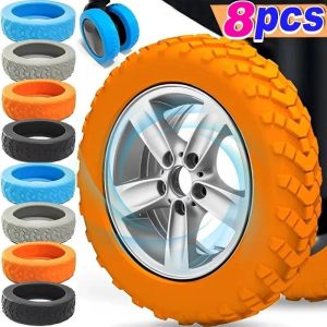 8Pcs Thicken Texture Silicone Wheels Protector For Luggage Reduce Noise Travel Luggage Wheels Cover Luggage Accessories