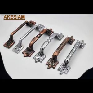 มือจับประตู หน้าต่าง ตู้/ เหล็กปั๊ม/ ขนาด 6" / 1 ชุด พร้อมน๊อตสกรู